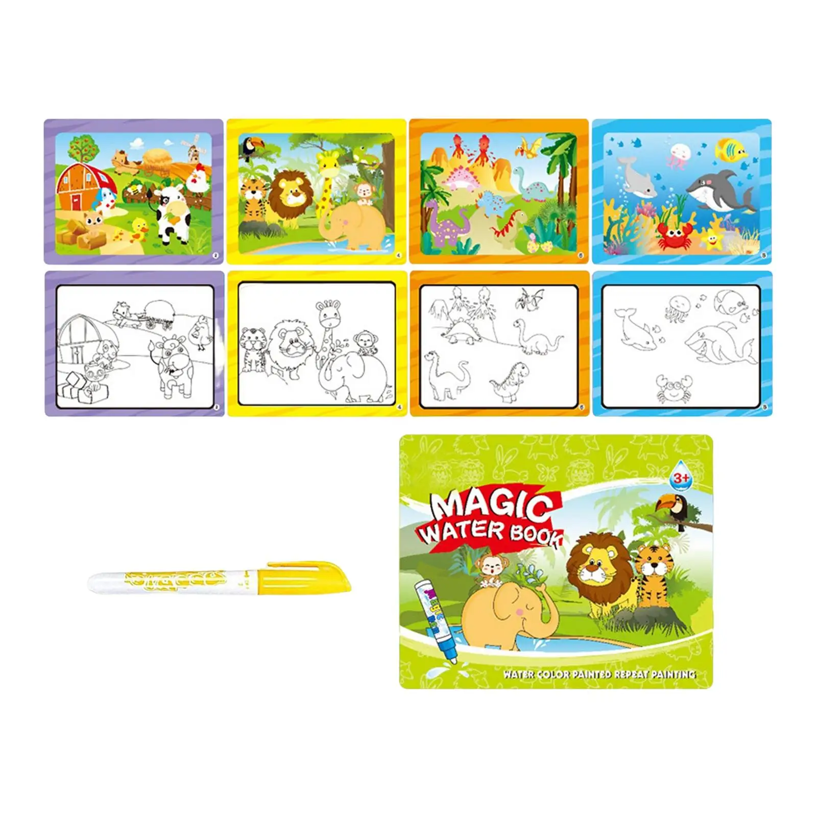 Water Painting Book Developmental Toys Drawing Tablet for Travel Toddlers
