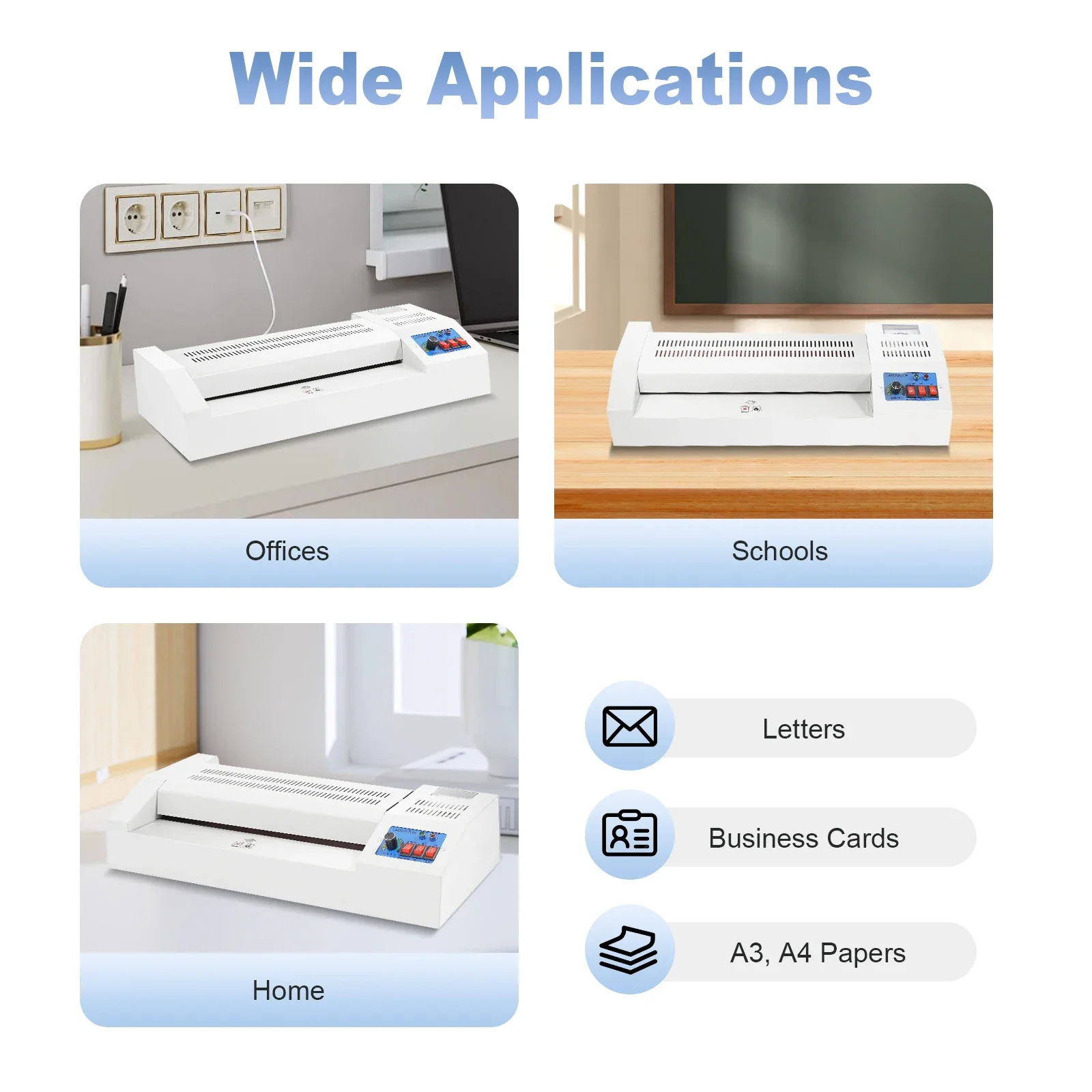 

Hot Cold Film Laminating Document Paper Photo, 13" Thermal Laminator Machine,A3/A4 Professional Quality 4-Roller System