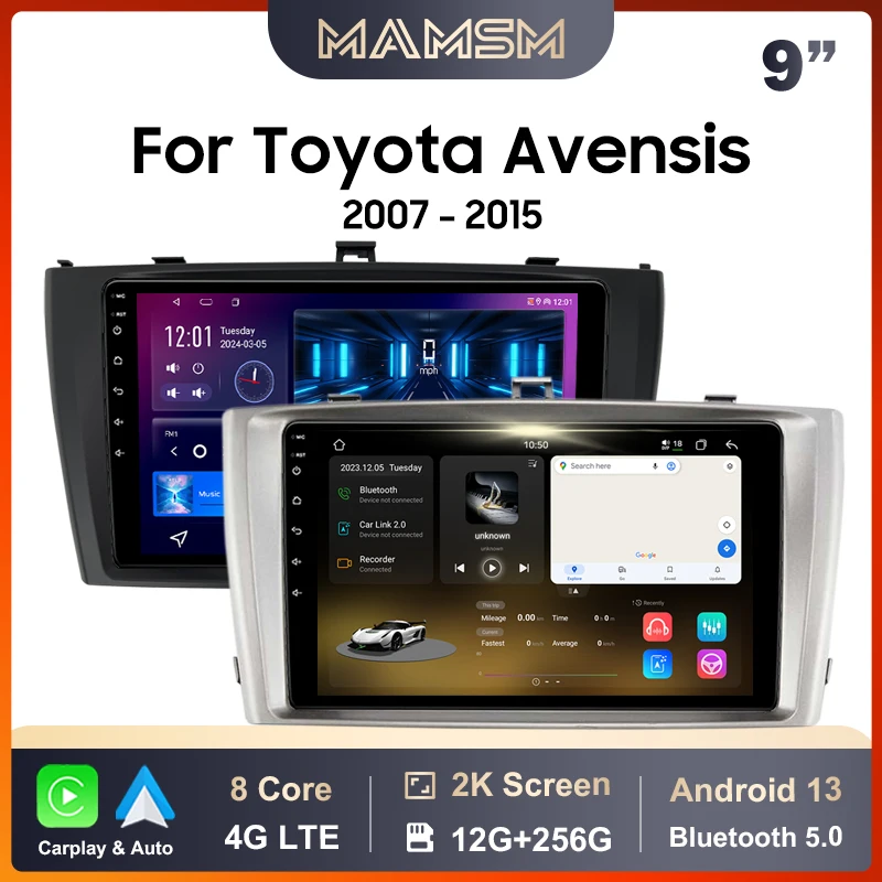 MAMSM Car Radio For Toyota Avensis T27 2008 - 2015 Android 13 Multimedia Video Player Carplay Auto Stereo Head Unit intelligent