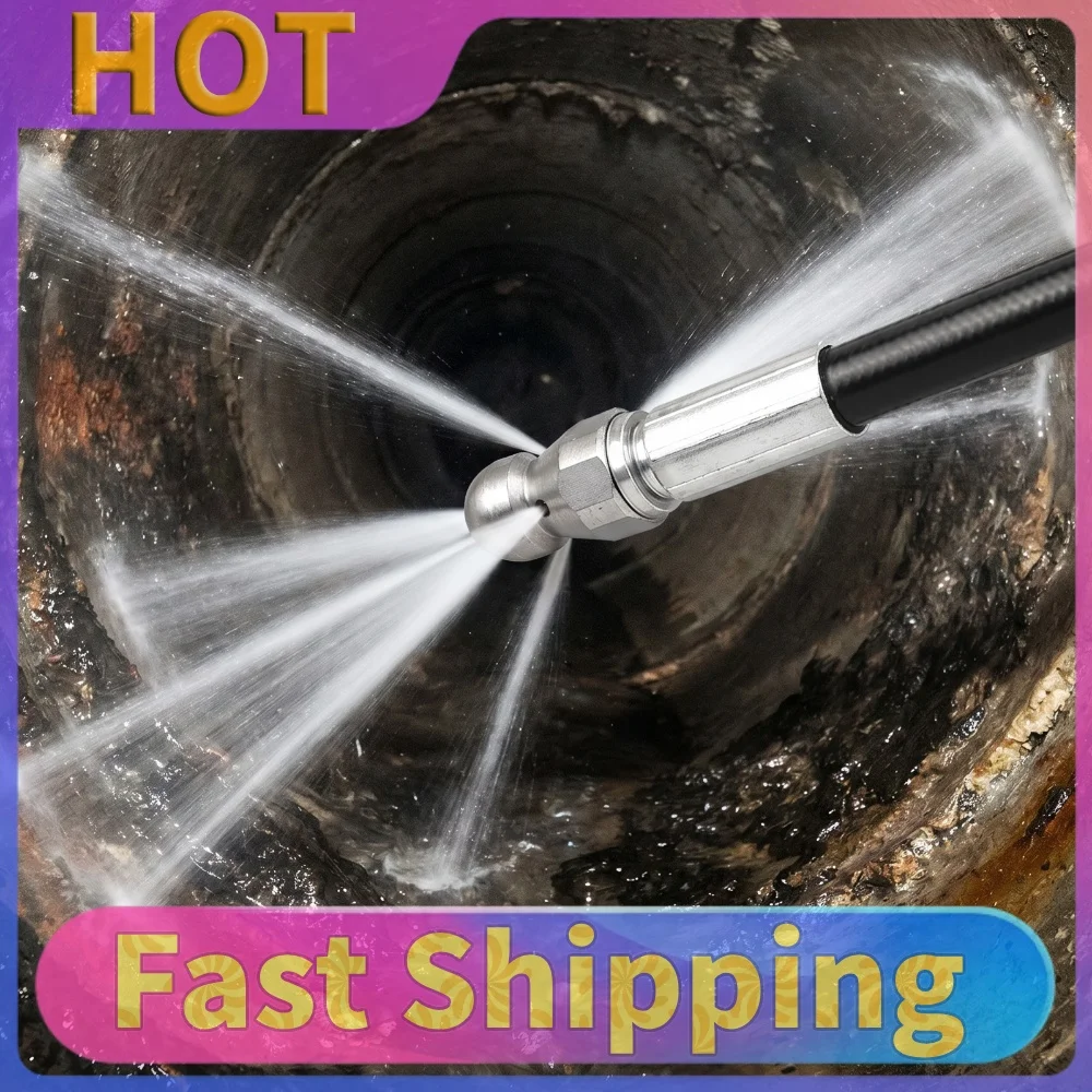 10M Drain Pipe Unclogging Kit With Jetting Nozzle High Pressures Water Hoses 1/4inch Sewer Cleaner & Washing Gun Lance Connector