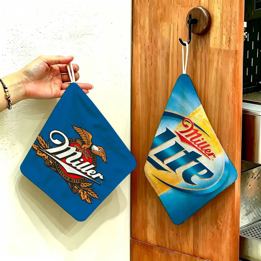 M-Miller Polyester Cotton Hanging Kitchen Towel, Soft Hand Wiping Towel, Reusable for Kitchen Bathroom Home