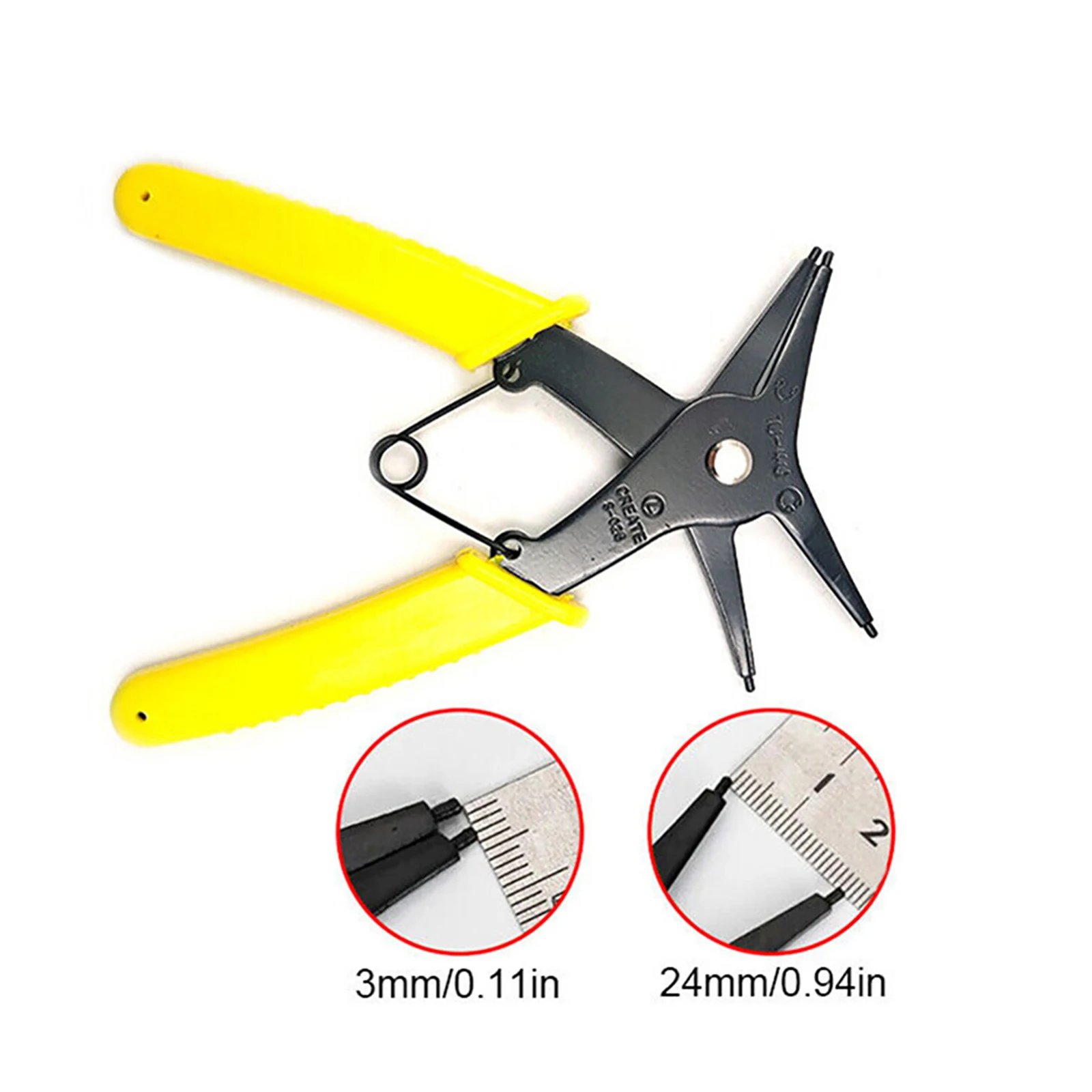 2 in 1 Circlip Pliers Dual Purpose Snap Ring Remover Internal External Retaining Ring Pliers w/ PVC Handle for Mechanical Repair
