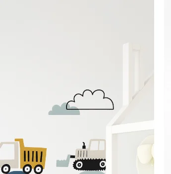 Construction Vehicle Wall Sticker Rainbow Highway Self‑Adhesive Wall Decal for Kids Room Kindergarten Living Room Home Decor
