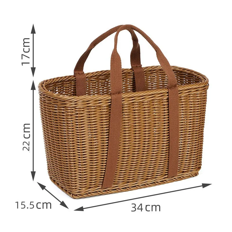 Large Handwoven Storage Basket for Shopping, Outdoor Use with Lid As Gift, Shelf Baskets Storage Baskets view 6
