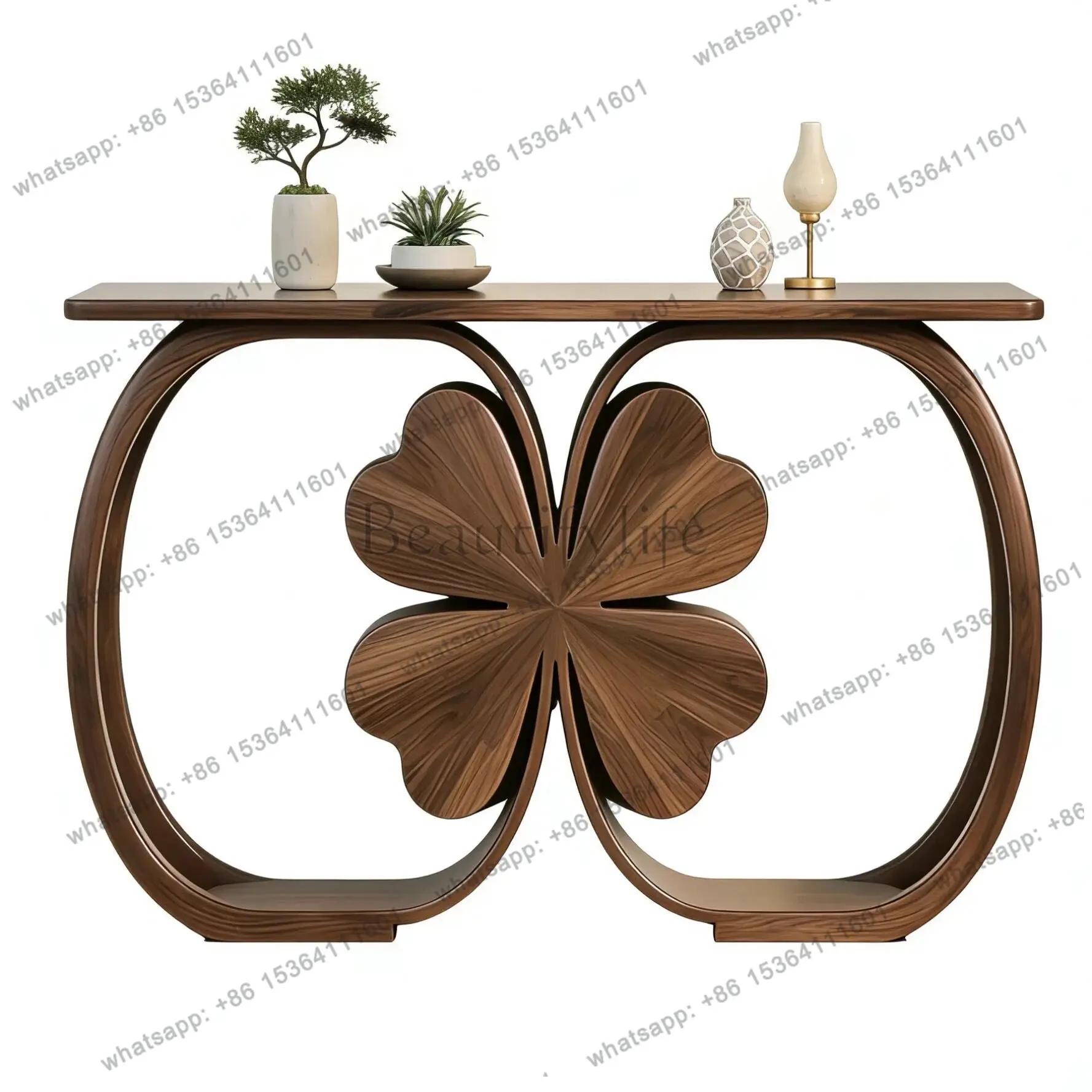 

New Chinese-style North American black walnut entrance table, solid wood strip table, very narrow