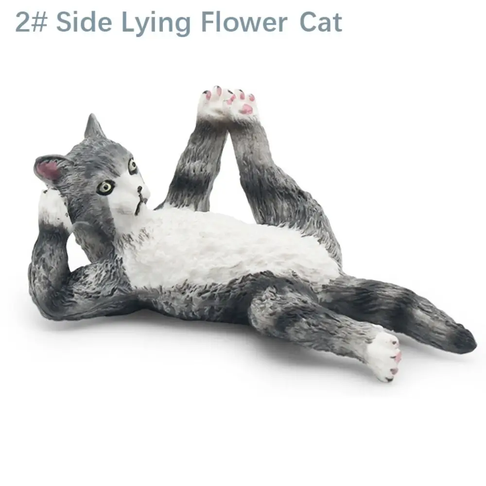 PVC Simulation Cat Model Siamese British Shorthair Cat Lifelike Cat Action Figures Realistic Pet Figurines Car Decoration