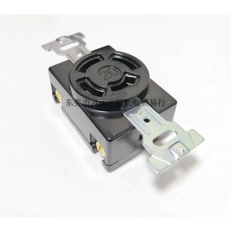 concealed socket LK2420F 20A25V04P black three-phase four wire electric wood socket anti loosening self-locking