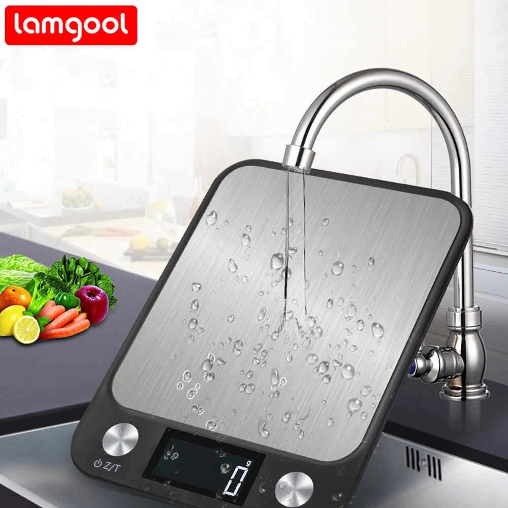 Kitchen Scale 10Kg/1g Weighing Food Coffee Balance Smart Electronic Digital Scales Stainless Steel Design for Cooking and Baking