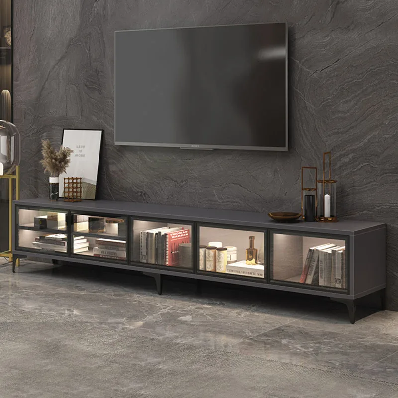 Luxury Light Tv Stand Design Metal Innovative Aluminum Storage European Tv Table Glass Shelf Coffee Muebles Hogar Room Furniture