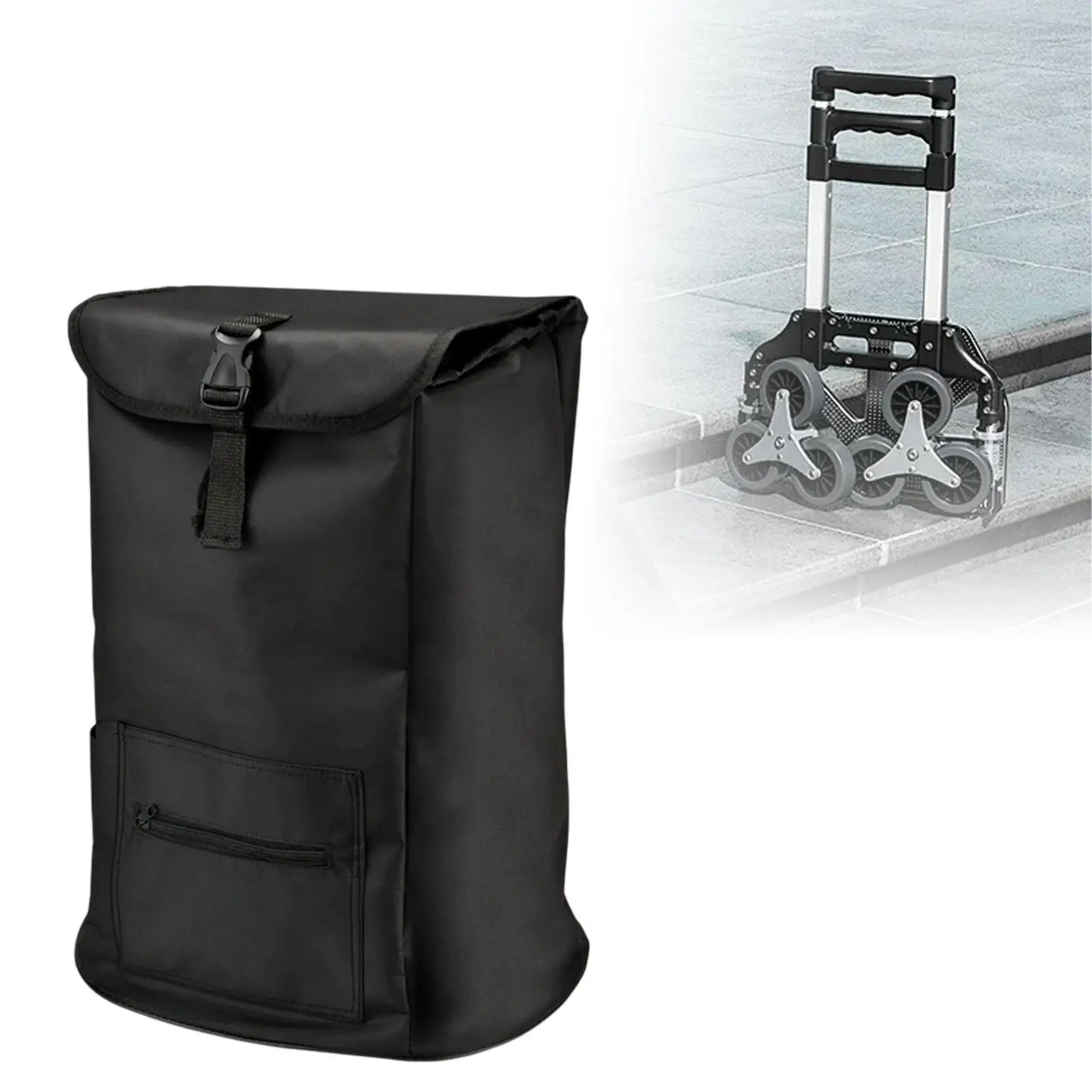 Foldable Grocery Cart Bag Handtruck Bag 38x26x49cm Versatile for Stair Climbing Utility Cart Reusable Portable Waterproof