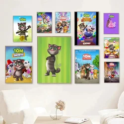 1pc Cartoon Animation-Talking Tom And Friends Poster Stickers Home Decor Aesthetic Art Mural Room Decor Digital Painting Living
