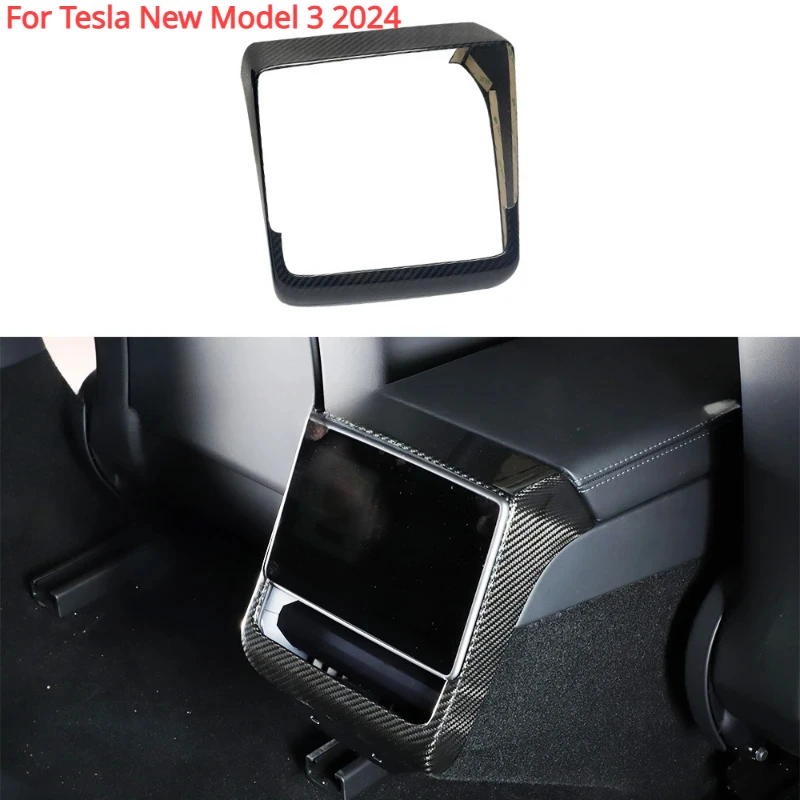 

For Tesla Model 3+ Rear Air Conditioning Vent Cover Real Carbon Fiber Protective for Tesla Model 3 Highland 2024 Car Accessories