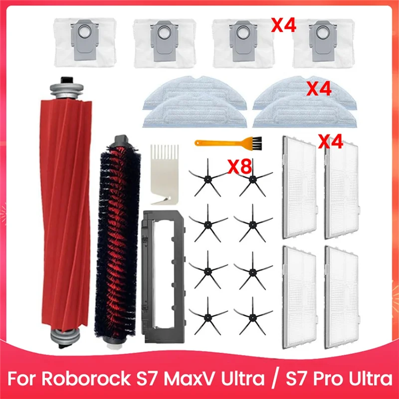 

【Горячая распродажа!】комплект аксессуаров для пылесоса Roborock S7 Maxv Ultra/S7 Pro Ultra, основная боковая щетка HEPA-фильтр, ткань для швабры Dus
