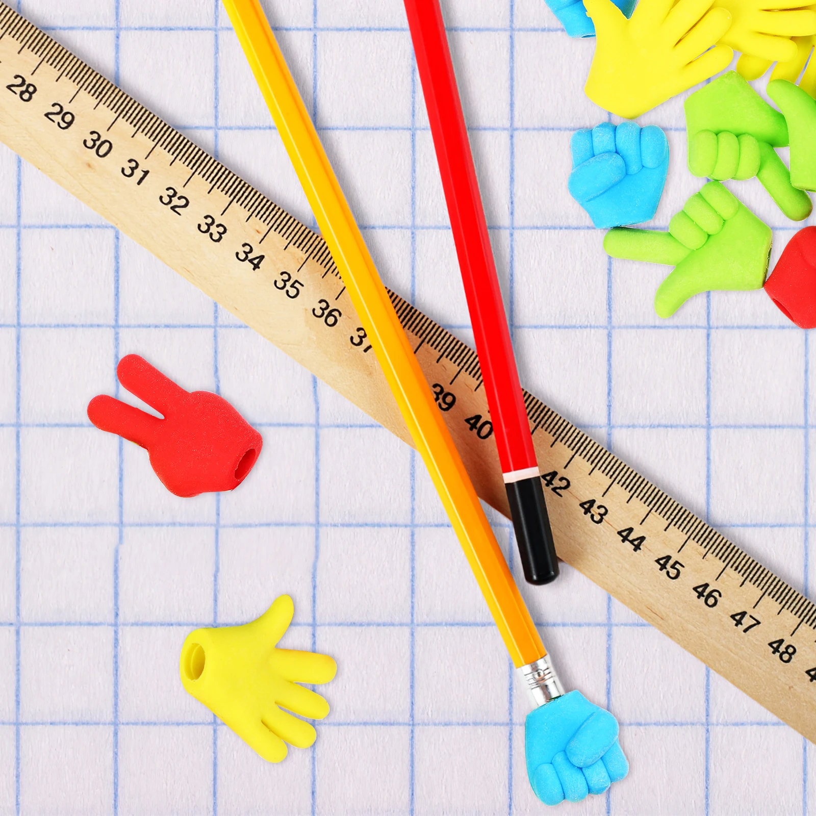 

16pcs Creative Erasers Rubber Caps Colored Tops Bulk Creative Kawaii Student Supplies Universal Rubber Pencil Caps Use