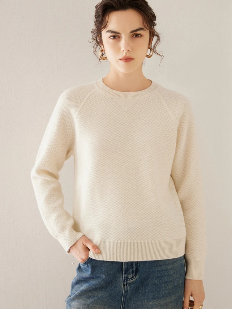 ADDONEE Autumn Winter Women 100% Cashmere Sweater O-neck Pullover Basic Casual Loose Style Cashmere Knitwear Soft Warm Clothing