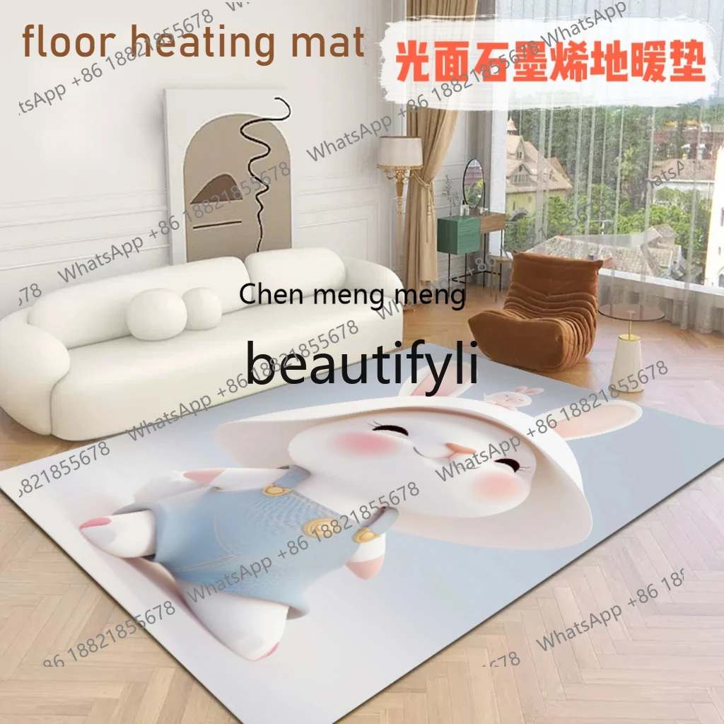 Z189 Glossy cartoon children's climbing mat graphene heating floor heating mat household  bedroom electric carpet waterproof
