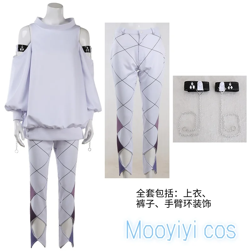 새로운 이브 루이스 코스프레 의상 할로윈 크리스마스 역할 만화 맞춤형 Mooyiyi cos 새로운 팔 반지 + 탑 + 바지