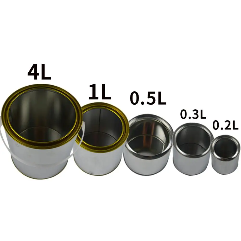 6 Pcs Paint Storage Buckets Tin Cans with Lid Empty Aluminum Container Ink Mini