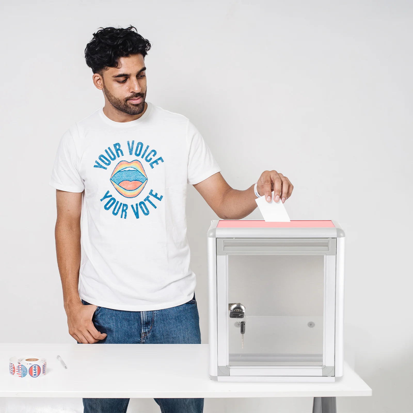 التصويت مع قفل صندوق اقتراحات الألومنيوم المثبت على الحائط للمكتب المدرسي للاستخدام العام صندوق جمع الحروف المعدنية