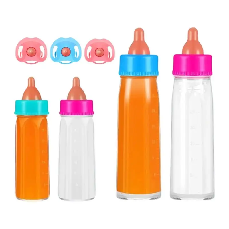 Toddler Doll Bottles Milk Bottle Feeding Set With Pacifier Safe Pretend Play Feeding Toy Set Colorful Funny Toddler Doll