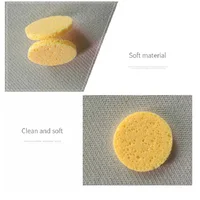 10pcs 6cm Face Round Makeup Remover Tool Natural Wood Pulp Sponge Cellulose Compress Cosmetic Puff Facial Washing Sponge 3
