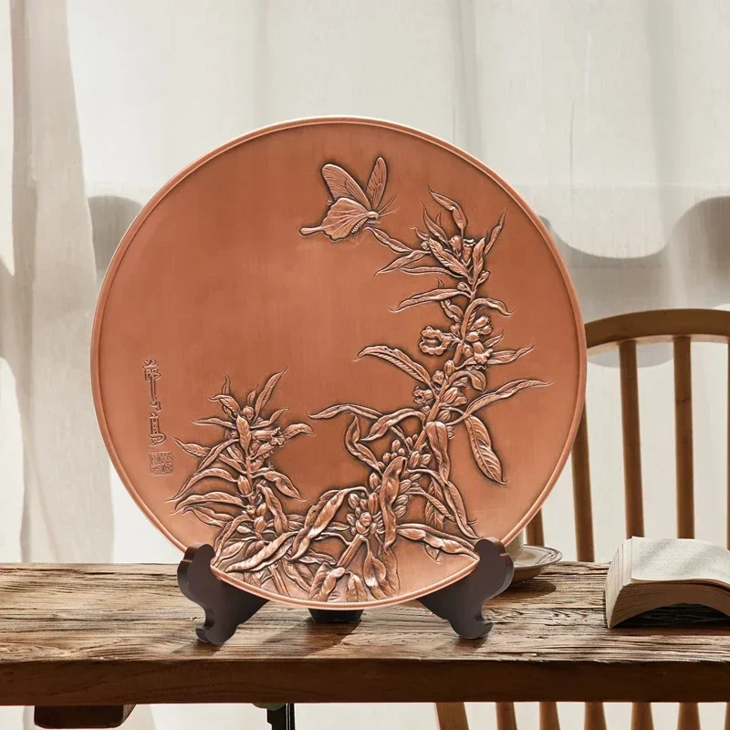 Hand-carved copper plate to send leaders, bosses, high gifts, office desktop handicrafts, porch ornament