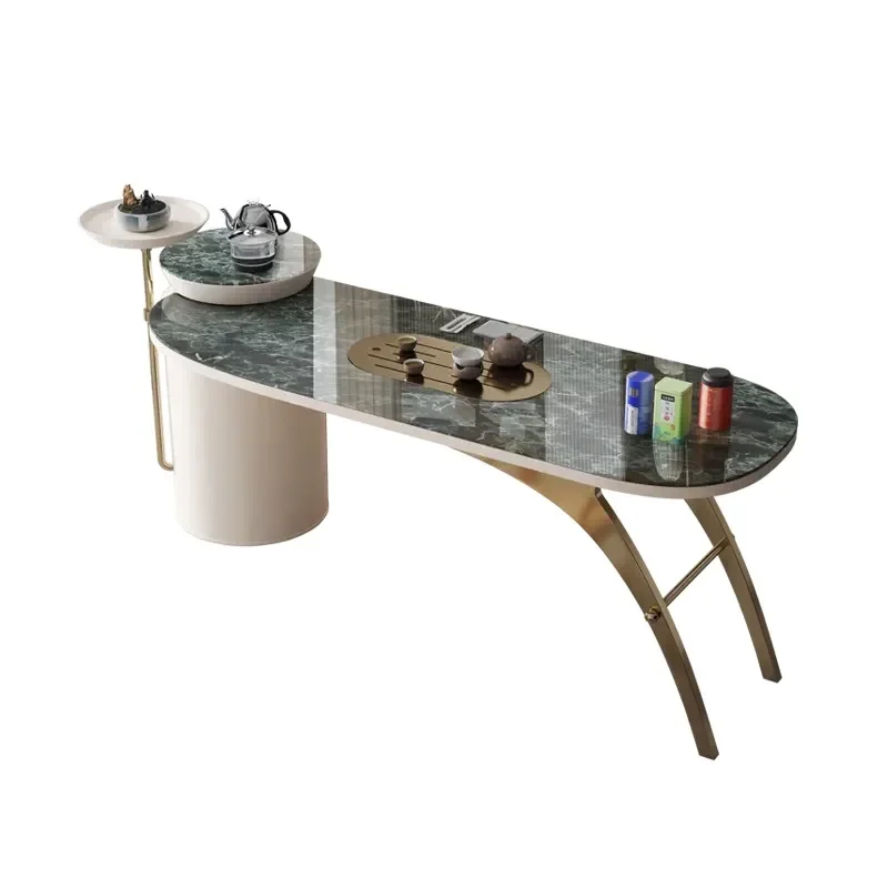 Rock board tea table and chair combination living room designer kettle integrated tea table office