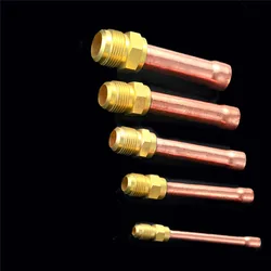 1/4 3/8 1/2 Pure Copper Tube Connetor Thickened Joint Pipe 6 10 12 Welding Head Air Conditioner Repair Parts