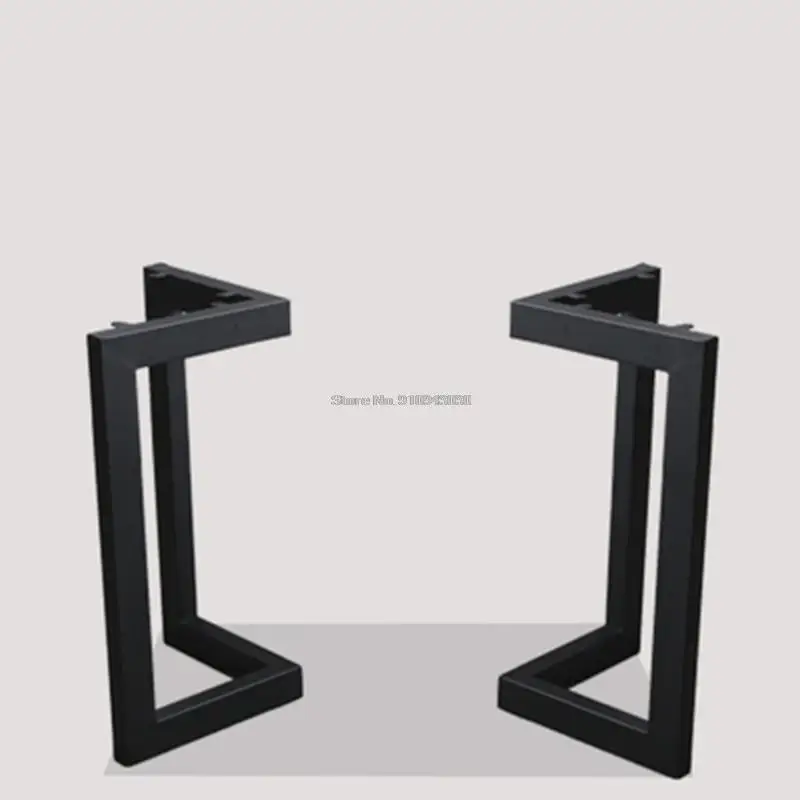 V-shaped Frame Bracket Feet 2 pcs 28-Inch Industrial Steel Table Legs Frame Bracket Metal Table Legs With Floor Protection Pads