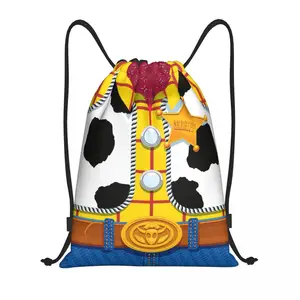 Custom Toy Story Woody's Sheriff Outfit Drawstring Backpack Sports Gym Bag for Women Men Cartoon Shopping Sackpack