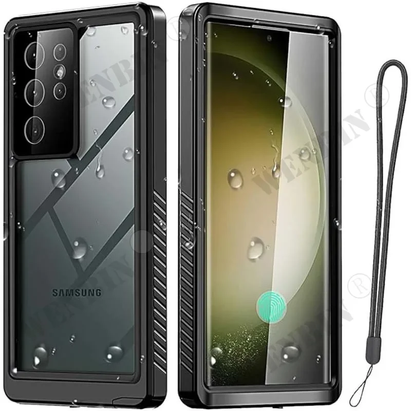 Luxury IP68 Waterproof Case For Samsung S24 Ultra Plus S21 S23 FE A54 A34 A24 A14 Full Body Rugged Transparent Underwater Cover