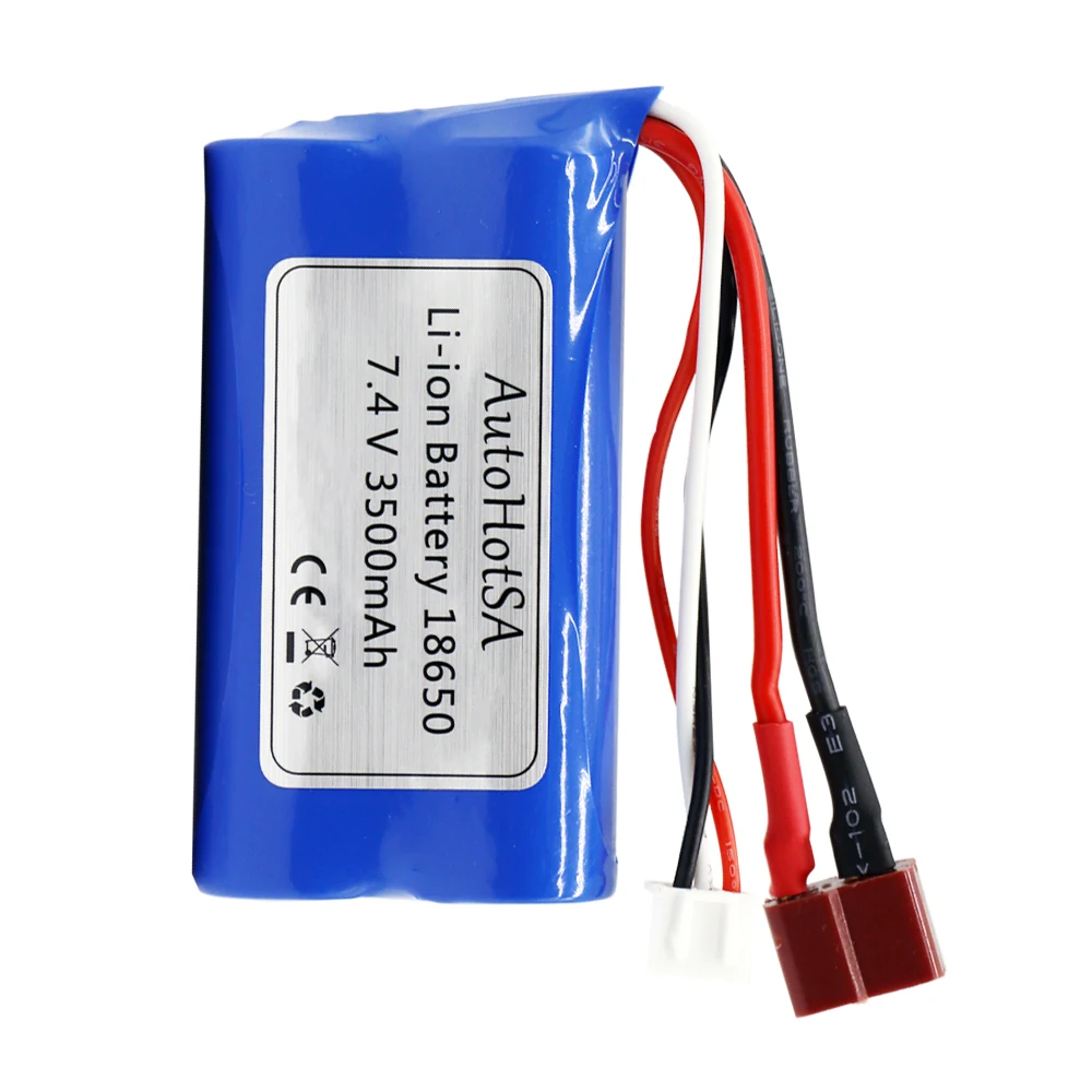 Mise à niveau 7.4V 3500mAh 2S Eddie ion batterie T prise et chargeur pour SCY-16101PRO SCY-16102PRO SCY-16103PRO SCY-16201PRO R/C pièces de voiture