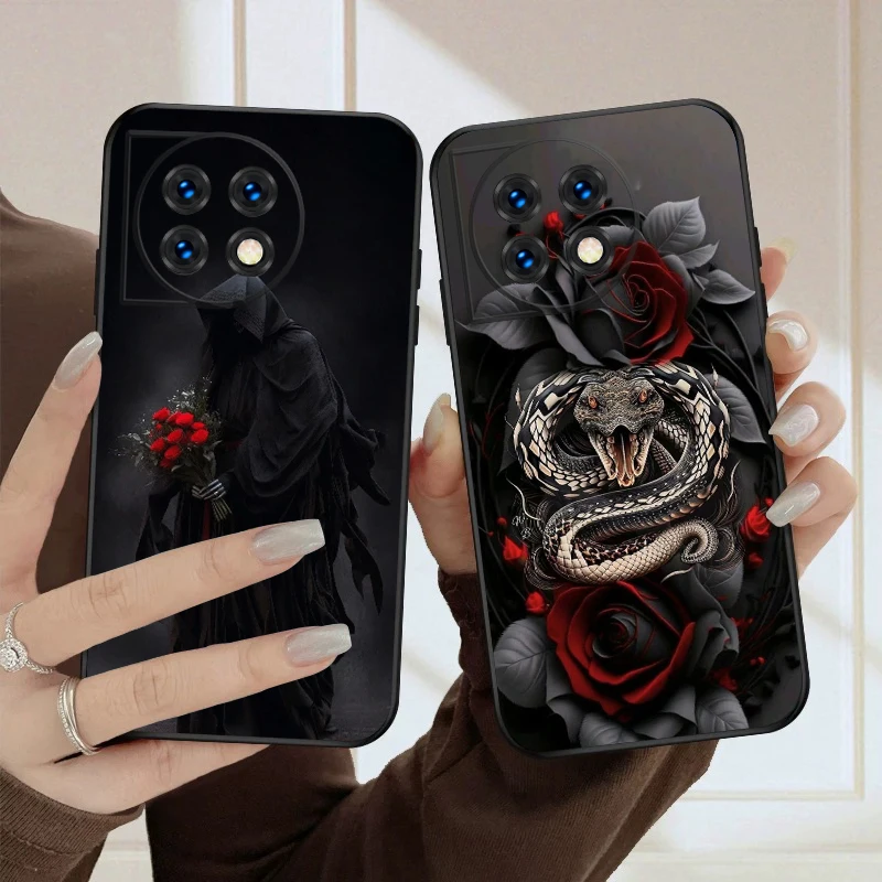 

Purple Silver Skull For OnePlus 8 9 11 12 13 10 Pro 9RT 8T 12R Ace 3 5 2V Nord CE 4 Lite N20 SE 30 200 silicone soft phone case