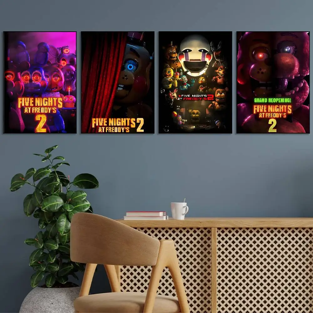 

F-Five-Nights-At-Freddy's Fnaf Poster Gallery Prints Self Adhesive Home Decor Decoration Wall Decals Living Room Sticker