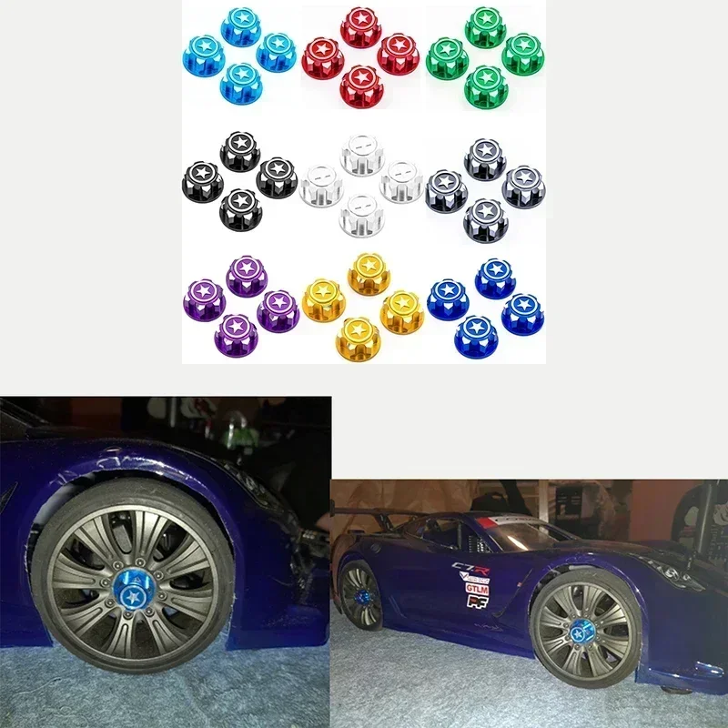 4 個 RC カーアルミ 17mm 六角ホイールナット防塵滑り止め滑り止め 1/8 TRX X-Maxx Summit E-Revo バギー RC トラック用