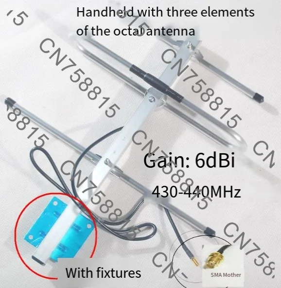 For Amateur Radio, Direction Finding & Tracking，433MHz 3-Element UHF Yagi Antenna, Lightweight Quick Assembly Portable Antenna