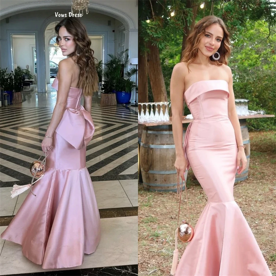 

Vows Pink Luxurious Women's Evening Dresses Woman Elegant Luxury Evening Dress 2025 Custom Made Fishtail Skirt Tube Top