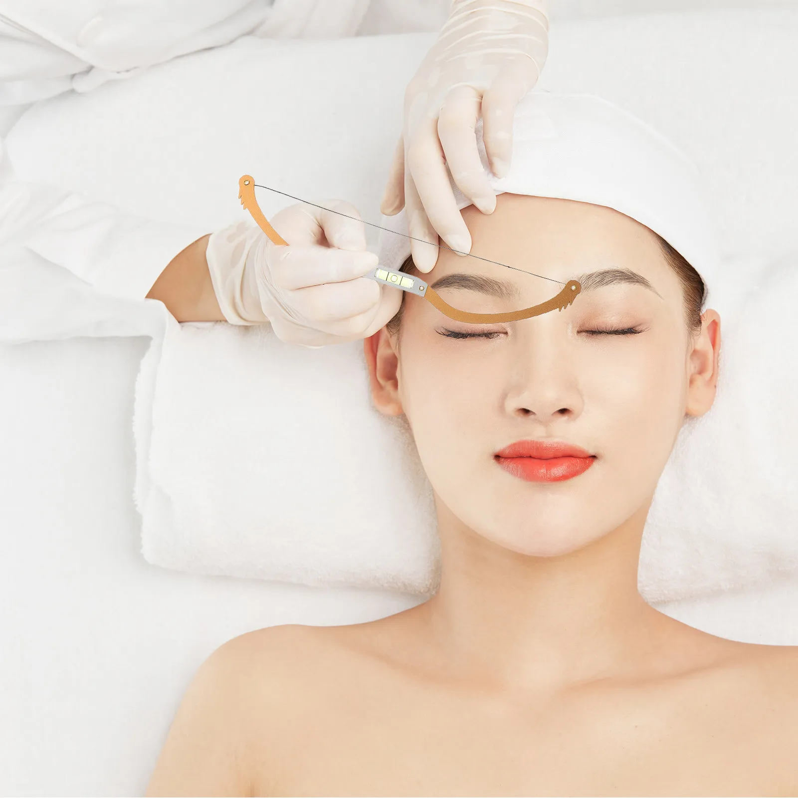 Regla Marcadora de Cejas Metálica, Herramienta de Posicionamiento de Cejas Dorada, Regla de Nivel de Simetría para Diseño de Cejas, Profesionales de Microblading