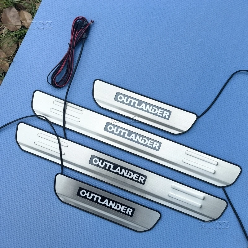 

Для Mitsubishi Outlander LED 2013-2019 автомобильные аксессуары, Стайлинг автомобиля, крышка двери автомобиля из нержавеющей стали, наружная накладка на порог