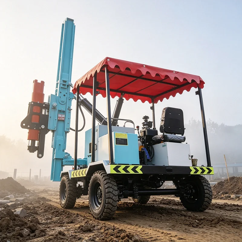 Heavy Hammer Guardrail Pile Driver Powerful Machine For Thick Fence Post Piling Work