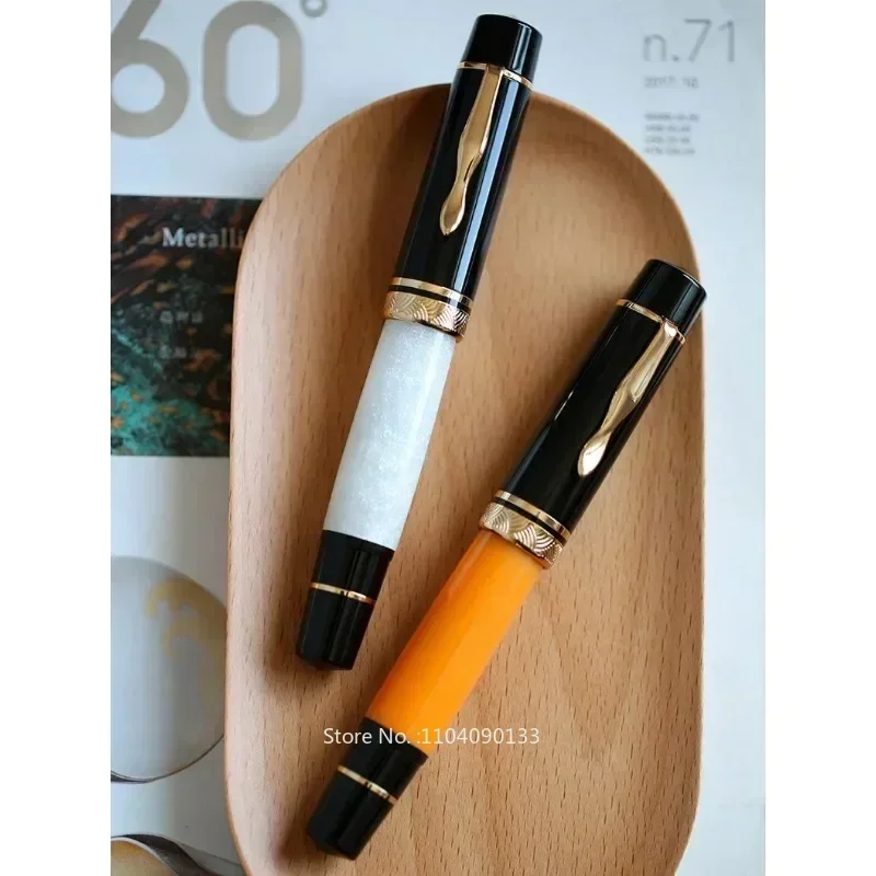 MAJOHN P139 Large Piston Fountain Pen Fine EF/F/M NO8 NO6 Nib Writing Hard Rubber Tongue All-copper Piston Luxury Pens