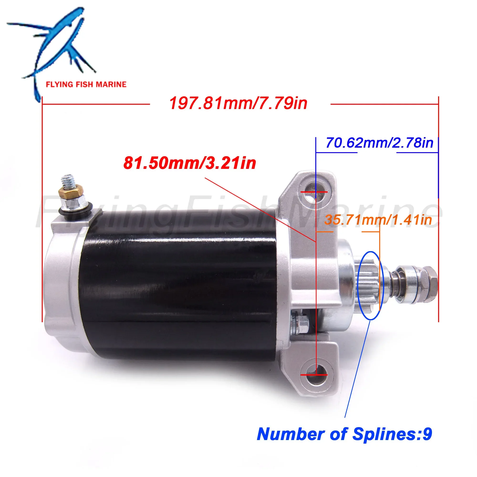 Outboard Engine 50-830308-1 50-830308T 50-859169T 50-888151T 50-893886T Starter Motor for Mercury Marine 25HP 4-Stroke Boat Moto