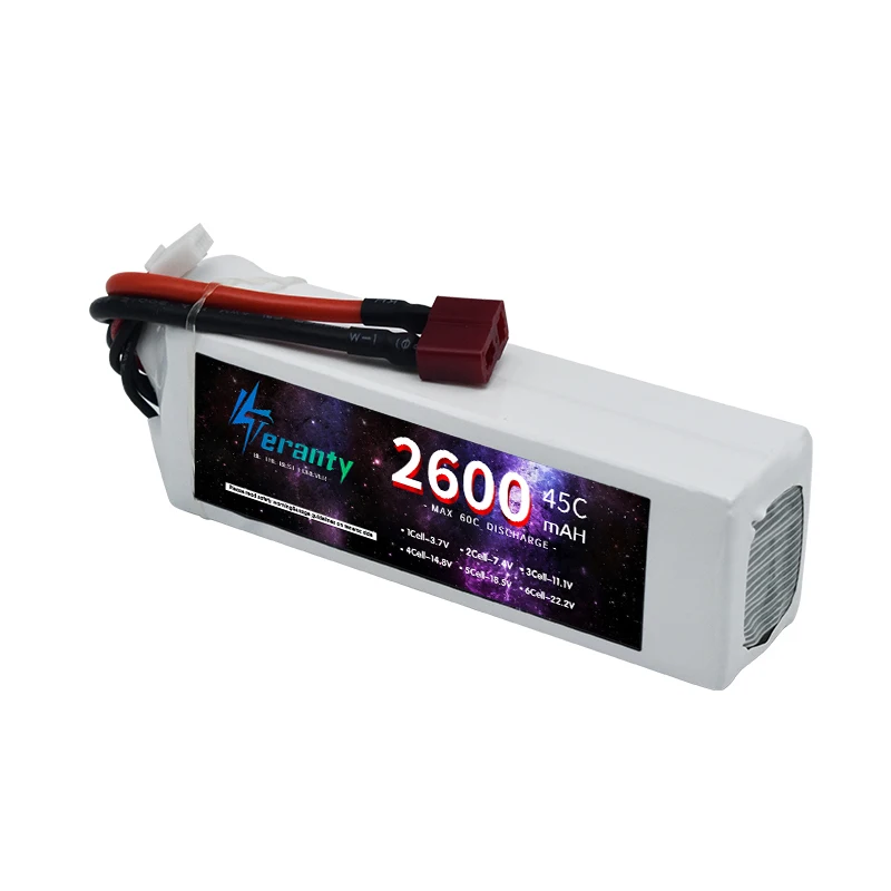 1/3PCS RC Battery 4S 45C 2600MAh 14.8V Lipo Battery With XT30/XT60/Deans T Plug For FPV Helicopter Drone Aircraft Racing