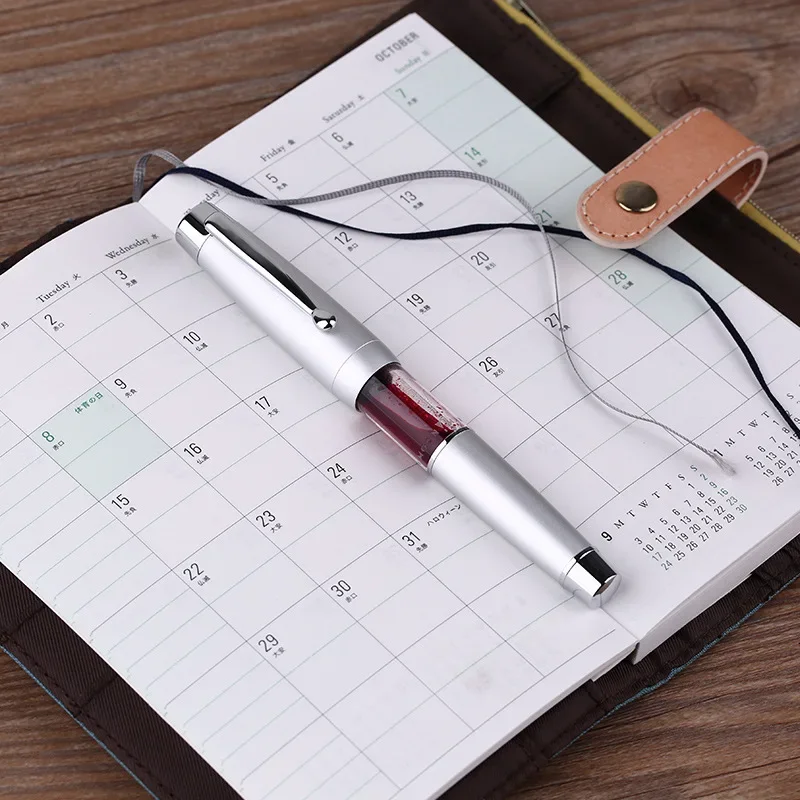 

MOONMAN T2 Metal Press Elastic Piston Ink Bleeding Adult Student Writing Transparent Pen School Supplies Stationery