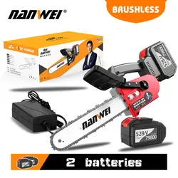 NANWEI Cordless Chainsaw Brushless Motor High Power Hand Chain Saw Tool Grinder Cutting