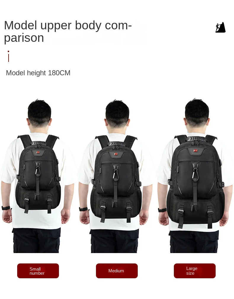 50/60/80L Unisex Männer Outdoor Rucksack USB Große Kapazität Reise Pack Sport Trekking Rucksack Wandern Camping Rucksack für Männer – Detail 7