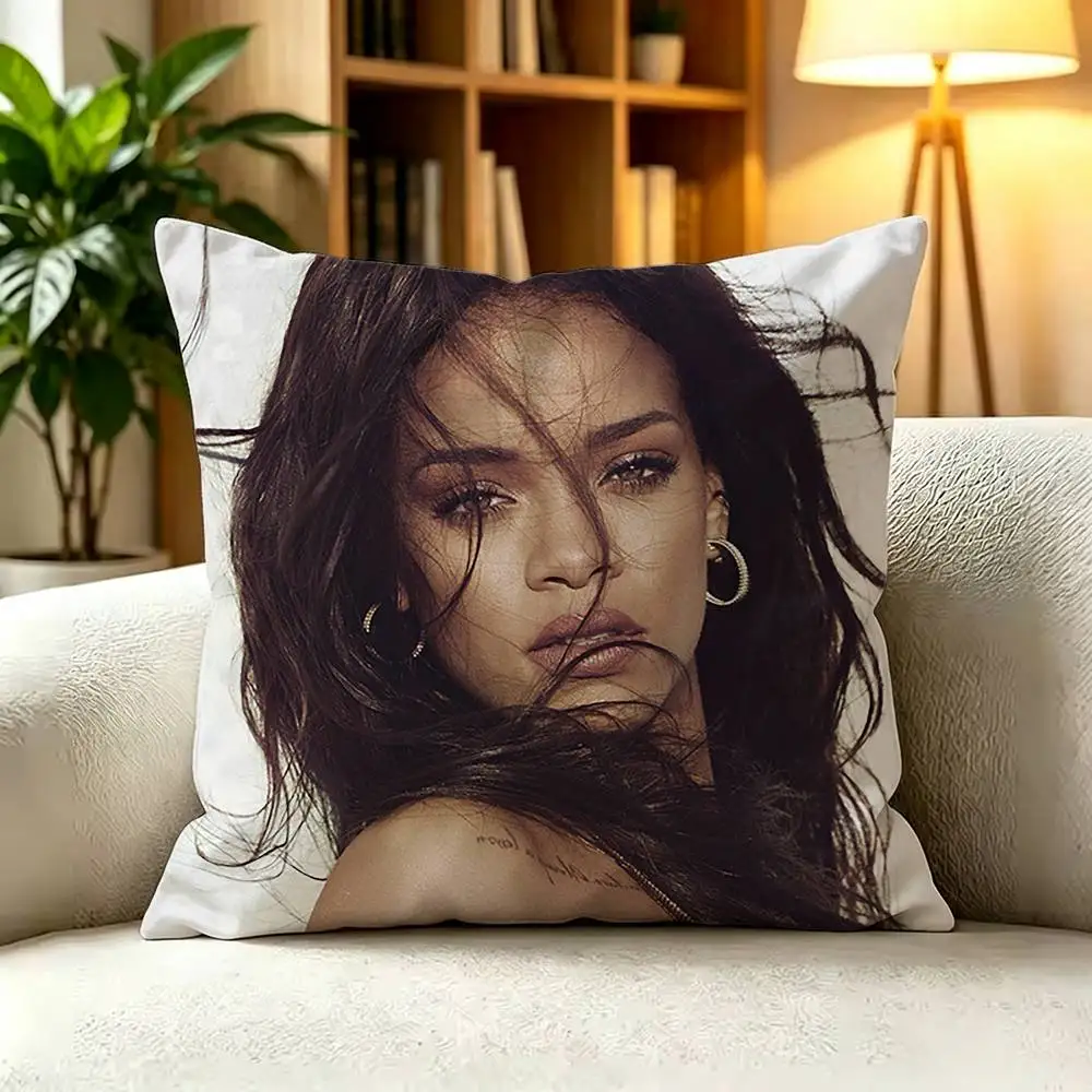 Singer R-Rihanna Pillow Case Living Room Sofa Cushion Cover Suitable For Home Bedroom Room Decoration