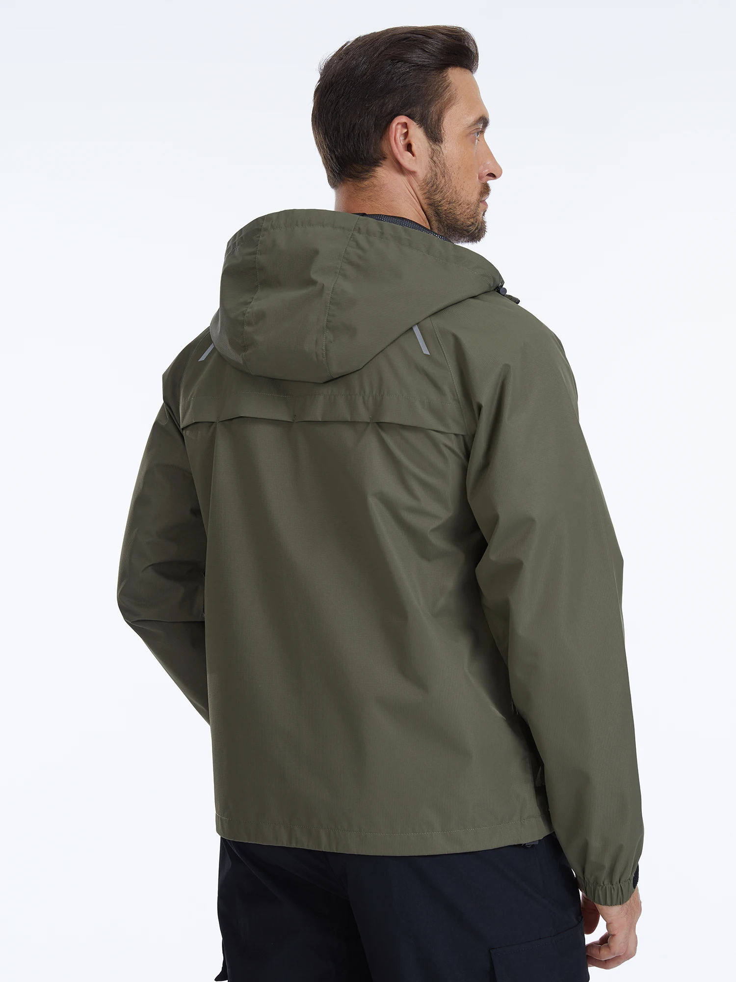 Sommerliche, wasserdichte Regenjacke für Herren, leichte, dünne Regenjacke mit Innentasche, ideal zum Campen, Wandern, Radfahren und Angeln. – Detail 28