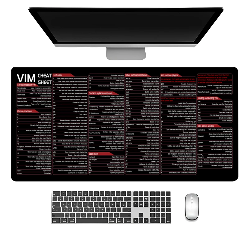 

Для VIM шпаргалка, большой профессиональный коврик для мыши с клавишами быстрого доступа, настольный коврик, офисное программное обеспечение для пользователя, коврик для клавиатуры, коврик для мыши, настольная подушка