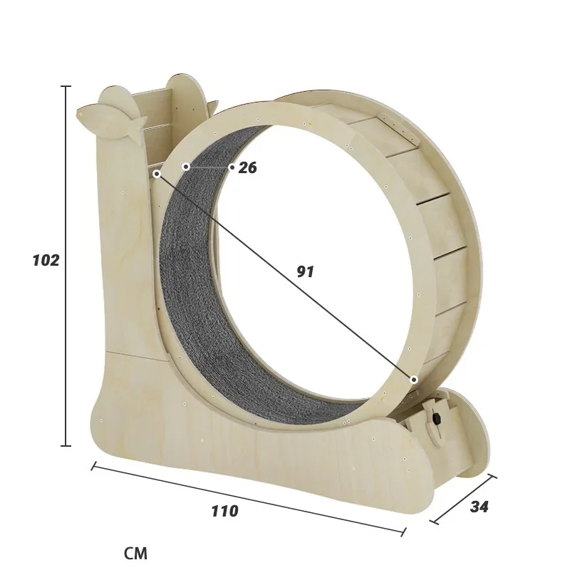 

Доска из цельного дерева в форме улитки, хит продаж, игрушка для упражнений для домашних животных, оригинальная деревянная доска, 12 мм, беговая дорожка с кошачьим колесом